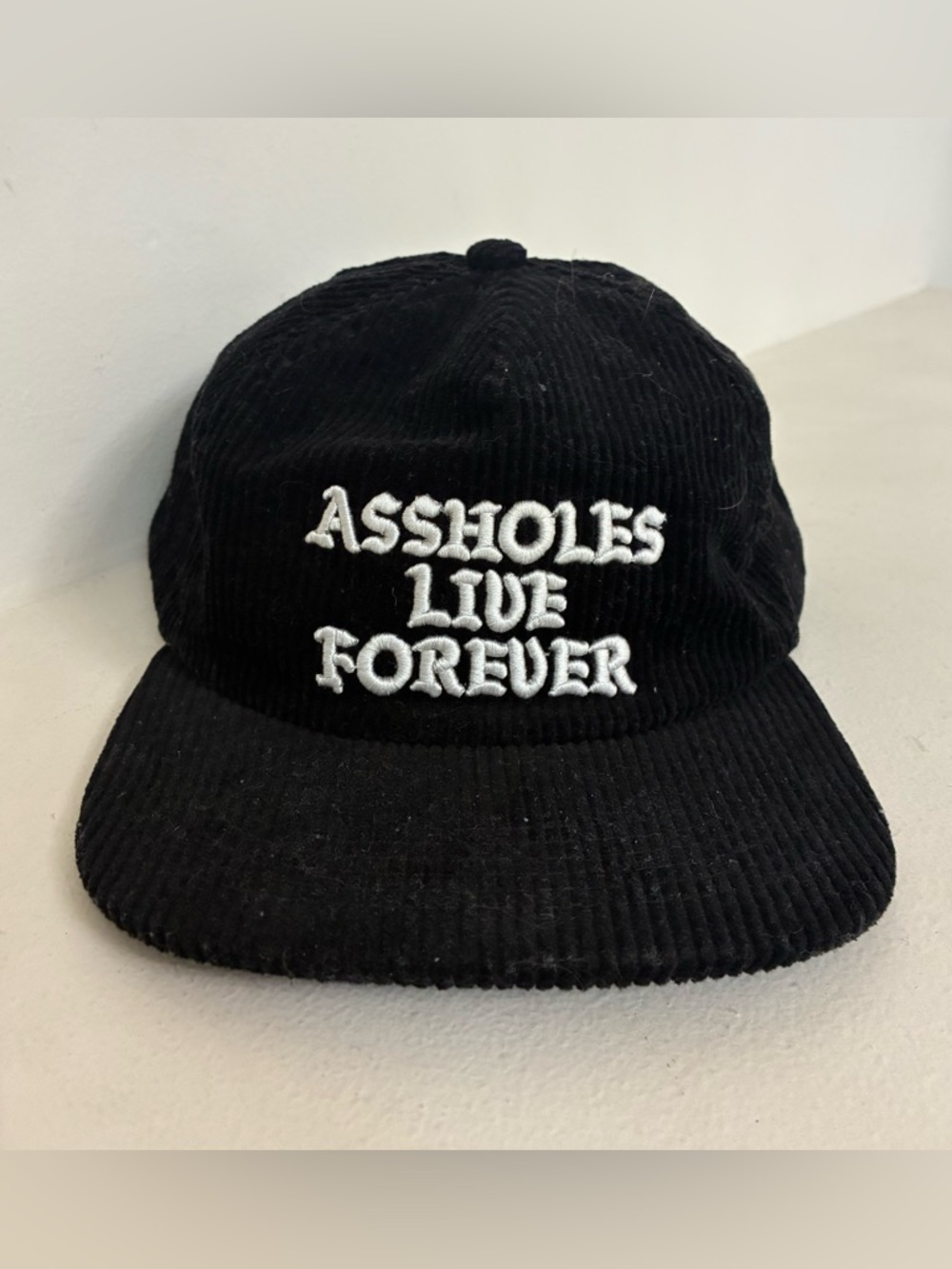 Assholes Live Forever Corduroy Hat Snap Back Adjustable Cap